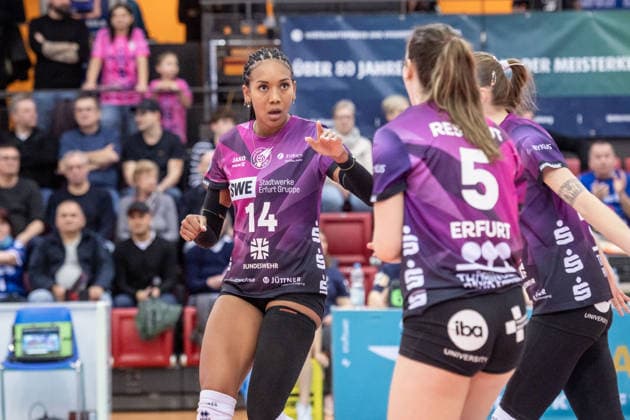 Alianza Darley (Schwarze-Weiss Erfurt, 14) GER, Allianz MTV Stuttgart - Schwarz-Weiss Erfurt, Volleyball Bundesliga, VBL, Spielzeit 2025 2026, 31.01.2026 GER, Allianz MTV Stuttgart - Schwarz-Weiss Erfurt, Volleyball Bundesliga, VBL, Spielzeit 2025 2026, 31.01.2026 Stuttgart Copyright: xSandyxDinkelackerx EP_SDR