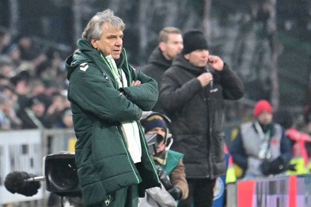 GER, 1. FBL, SV Werder Bremen vs Borussia Moenchengladbach 31.01.2026, Weserstadion, Bremen, GER, 1. FBL, SV Werder Bremen vs Borussia Moenchengladbach im Bild Horst Steffen (SV Werder Bremen Trainer); Gestik, Mimik, Emotionen in der Cochingzone am Spielfeldrand,