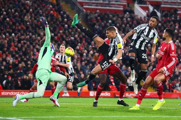 Malick Thiaw of Newcastle United misses a chance to score Liverpool v Newcastle United, Premier League, Football, Anfield, Liverpool, UK - 31 Jan 2026Liverpool Anfield United Kingdom EDITORIAL USE ONLY No use with unauthorised audio, video, data, fixture lists, club league logos or live services. Online in-match use limited to 120 images, no video emulation. No use in betting, games or single club league player publications. Copyright: xPaulxCurrie Shutterstockx 16496754ac