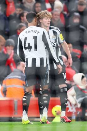 Anthony Gordon of Newcastle United scores to make it 0-1 and celebrates Liverpool v Newcastle United, Premier League, Football, Anfield, Liverpool, UK - 31 Jan 2026Liverpool Anfield United Kingdom EDITORIAL USE ONLY No use with unauthorised audio, video, data, fixture lists, club league logos or live services. Online in-match use limited to 120 images, no video emulation. No use in betting, games or single club league player publications. Copyright: xPaulxCurrie Shutterstockx 16496754al
