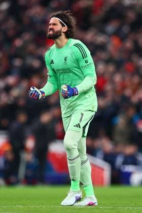 Alisson Becker of Liverpool celebrates the equalising goal by Hugo Ekitike Liverpool v Newcastle United, Premier League, Football, Anfield, Liverpool, UK - 31 Jan 2026Liverpool Anfield United Kingdom EDITORIAL USE ONLY No use with unauthorised audio, video, data, fixture lists, club league logos or live services. Online in-match use limited to 120 images, no video emulation. No use in betting, games or single club league player publications. Copyright: xPaulxCurrie Shutterstockx 16496754ap