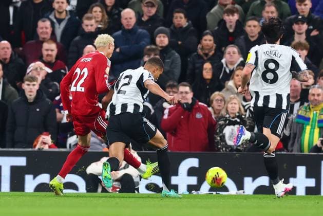 Hugo Ekitike of Liverpool scores to make it 2-1 Liverpool v Newcastle United, Premier League, Football, Anfield, Liverpool, UK - 31 Jan 2026Liverpool Anfield United Kingdom EDITORIAL USE ONLY No use with unauthorised audio, video, data, fixture lists, club league logos or live services. Online in-match use limited to 120 images, no video emulation. No use in betting, games or single club league player publications. Copyright: xPaulxCurrie Shutterstockx 16496754at