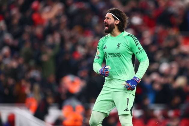 Alisson Becker of Liverpool celebrates the equalising goal by Hugo Ekitike Liverpool v Newcastle United, Premier League, Football, Anfield, Liverpool, UK - 31 Jan 2026Liverpool Anfield United Kingdom EDITORIAL USE ONLY No use with unauthorised audio, video, data, fixture lists, club league logos or live services. Online in-match use limited to 120 images, no video emulation. No use in betting, games or single club league player publications. Copyright: xPaulxCurrie Shutterstockx 16496754as