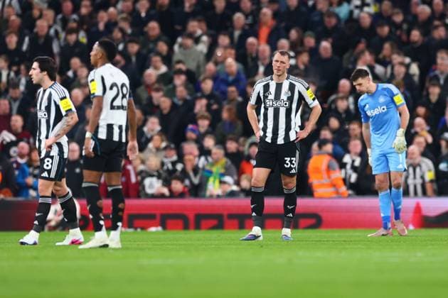 Dan Burn of Newcastle United looks dejected after the 2nd goal scored by Hugo Ekitike of Liverpool Liverpool v Newcastle United, Premier League, Football, Anfield, Liverpool, UK - 31 Jan 2026Liverpool Anfield United Kingdom EDITORIAL USE ONLY No use with unauthorised audio, video, data, fixture lists, club league logos or live services. Online in-match use limited to 120 images, no video emulation. No use in betting, games or single club league player publications. Copyright: xPaulxCurrie Shutterstockx 16496754ay