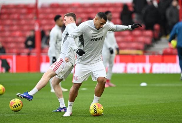 Murillo of Nottingham Forest warms up Nottingham Forest v Crystal Palace, Premier League, Football, City Ground, Nottingham, UK - 01 Feb 2026Nottingham City Ground United Kingdom EDITORIAL USE ONLY No use with unauthorised audio, video, data, fixture lists, club league logos or live services. Online in-match use limited to 120 images, no video emulation. No use in betting, games or single club league player publications. Copyright: xAnnaxGowthorpe Shutterstockx 16496863m