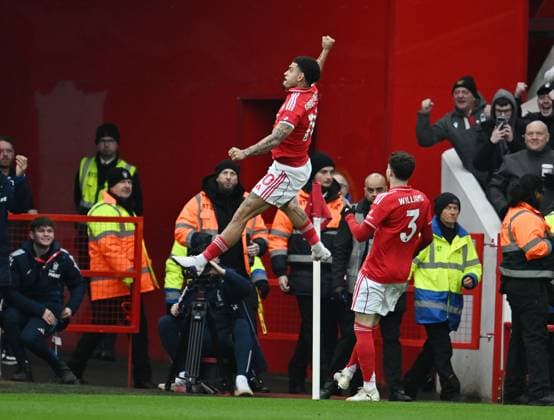 Morgan Gibbs-White of Nottingham Forest celebrates after scoring the team s first goal Nottingham Forest v Crystal Palace, Premier League, Football, City Ground, Nottingham, UK - 01 Feb 2026Nottingham City Ground United Kingdom EDITORIAL USE ONLY No use with unauthorised audio, video, data, fixture lists, club league logos or live services. Online in-match use limited to 120 images, no video emulation. No use in betting, games or single club league player publications. Copyright: xAnnaxGowthorpe Shutterstockx 16496863z