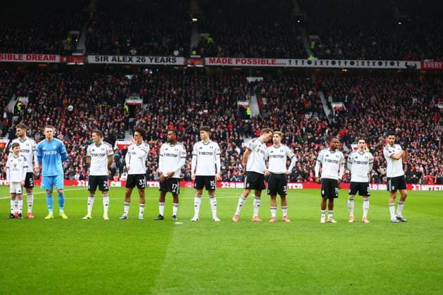 Fulham line up Manchester United, ManU v Fulham, Premier League, Football, Old Trafford, Manchester, UK - 01 Feb 2026Manchester Old Trafford United Kingdom EDITORIAL USE ONLY No use with unauthorised audio, video, data, fixture lists, club league logos or live services. Online in-match use limited to 120 images, no video emulation. No use in betting, games or single club league player publications. Copyright: xPaulxCurrie Shutterstockx 16496861cl