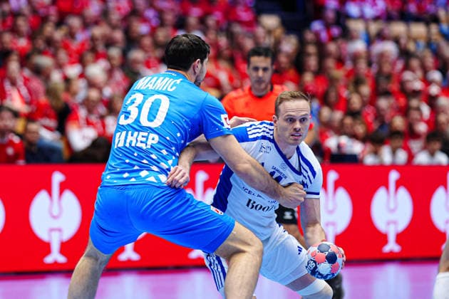 Marko Mamic (Kroatien, 30), Omar Ingi Magnusson (Island, 14) DEN, Island vs. Kroatien, Handball, EHF Europameisterschaft 2026, Spiel um Platz 3, 01.02.2026 DEN, Island vs. Kroatien, Handball, EHF Europameisterschaft 2026, Spiel um Platz 3, 01.02.2026 Herning Copyright: xEibner-Pressefoto MarcelxvonxFehrnx EP_MFN