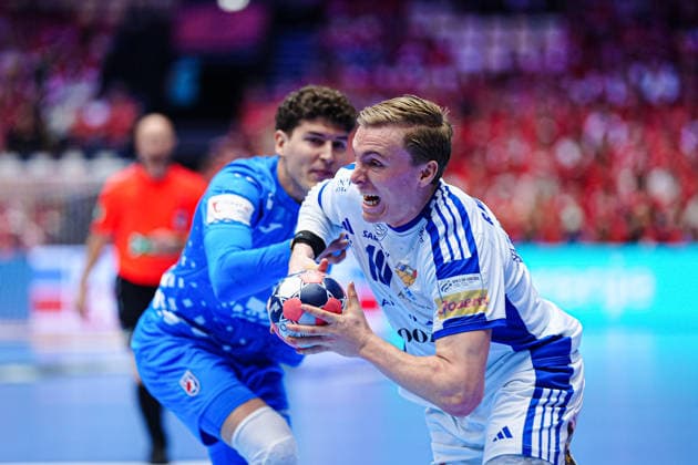 Luka Lovre Klarica (Kroatien, 09), Gisli Kristjansson (Island, 10) DEN, Island vs. Kroatien, Handball, EHF Europameisterschaft 2026, Spiel um Platz 3, 01.02.2026 DEN, Island vs. Kroatien, Handball, EHF Europameisterschaft 2026, Spiel um Platz 3, 01.02.2026 Herning Copyright: xEibner-Pressefoto MarcelxvonxFehrnx EP_MFN