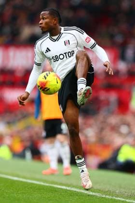 Samuel Chukwueze of Fulham Manchester United, ManU v Fulham, Premier League, Football, Old Trafford, Manchester, UK - 01 Feb 2026Manchester Old Trafford United Kingdom EDITORIAL USE ONLY No use with unauthorised audio, video, data, fixture lists, club league logos or live services. Online in-match use limited to 120 images, no video emulation. No use in betting, games or single club league player publications. Copyright: xPaulxCurrie Shutterstockx 16496861dp
