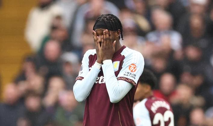 Tammy Abraham of Aston Villa scores a goal, celebrates and reacts as it is ruled off. Aston Villa v Brentford, Premier League, Football, Villa Park, Birmingham, UK - 01 Feb 2026Birmingham Villa Park United Kingdom EDITORIAL USE ONLY No use with unauthorised audio, video, data, fixture lists, club league logos or live services. Online in-match use limited to 120 images, no video emulation. No use in betting, games or single club league player publications. Copyright: xRyanxBrowne Shutterstockx 16496858bj