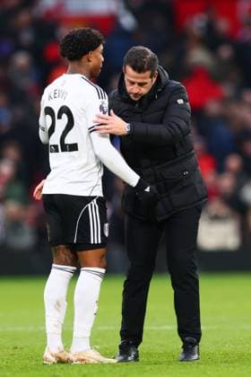 Fulham Head Coach Marco Silva and Kevin at the end of the match Manchester United, ManU v Fulham, Premier League, Football, Old Trafford, Manchester, UK - 01 Feb 2026Manchester Old Trafford United Kingdom EDITORIAL USE ONLY No use with unauthorised audio, video, data, fixture lists, club league logos or live services. Online in-match use limited to 120 images, no video emulation. No use in betting, games or single club league player publications. Copyright: xPaulxCurrie Shutterstockx 16496861ik