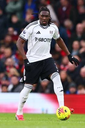 Calvin Bassey of Fulham Manchester United, ManU v Fulham, Premier League, Football, Old Trafford, Manchester, UK - 01 Feb 2026Manchester Old Trafford United Kingdom EDITORIAL USE ONLY No use with unauthorised audio, video, data, fixture lists, club league logos or live services. Online in-match use limited to 120 images, no video emulation. No use in betting, games or single club league player publications. Copyright: xPaulxCurrie Shutterstockx 16496861jh