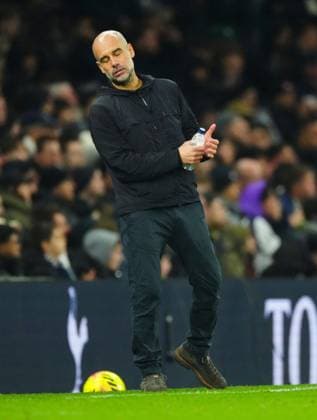 Manchester City Manager Pep Guardiola reacts near the end Tottenham Hotspur v Manchester City, Premier League, Football, Tottenham Hotspur Stadium, London, UK - 01 Feb 2026London Tottenham Hotspur Stadium United Kingdom EDITORIAL USE ONLY No use with unauthorised audio, video, data, fixture lists, club league logos or live services. Online in-match use limited to 120 images, no video emulation. No use in betting, games or single club league player publications. Copyright: xJavierxGarcia Shutterstockx 16496864aq