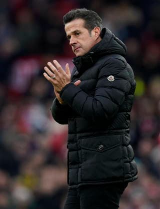 Manchester, England, 1st February 2026. Marco Silva manager of Fulham at full time during the Manchester United, ManU vs Fulham Premier League match at Old Trafford, Manchester. Picture credit should read: Andrew Yates Sportimage EDITORIAL USE ONLY. No use with unauthorised audio, video, data, fixture lists, club league logos or live services. Online in-match use limited to 120 images, no video emulation. No use in betting, games or single club league player publications. SPI_065_AY_MAN_UTD_FULHAM SPI-4502-0064