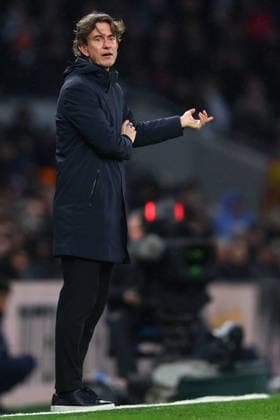 London, England, 1st February 2026. Thomas Frank, Manager of Tottenham Hotspur gestures during the Tottenham Hotspur vs Manchester City Premier League match at the Tottenham Hotspur Stadium, London. Picture credit should read: Paul Terry Sportimage EDITORIAL USE ONLY. No use with unauthorised audio, video, data, fixture lists, club league logos or live services. Online in-match use limited to 120 images, no video emulation. No use in betting, games or single club league player publications. SPI_065_PT_Tottenham_Man_City SPI-4504-0065