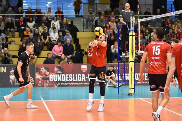 Moritz Rauber (TV Rottenburg, 02) TV Rottenburg vs. VC Juniors Frankfurt, Volleyball, 2. Bundesliga Sued, 17. Spieltag, Spiel 5676, Saison 2025 2026, 01.02.2026, TV Rottenburg vs. VC Juniors Frankfurt, Volleyball, 2. Bundesliga Sued, 17. Spieltag, Spiel 5676, Saison 2025 2026, 01.02.2026 Rottenburg Copyright: xEibner-Pressefoto RalphxKunzex EP_RKE