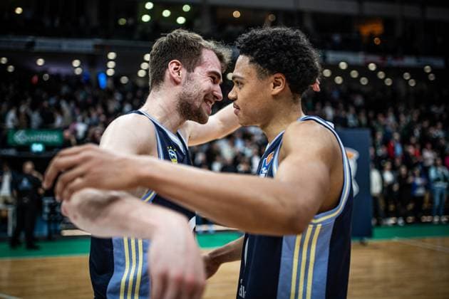 Malte Delow (Alba Berlin) und Jack Kayil (Alba Berlin), Vet Concept Gladiators Trier vs Alba Berlin, Basketball, easyCredit BBL, 18. Spieltag, Saison 2025 2026, 02.02.2026 Vet Concept Gladiators Trier vs Alba Berlin, Basketball, easyCredit BBL, 18. Spieltag, Saison 2025 2026, 02.02.2026 Copyright: xEibner-Pressefoto AlexanderxNeisx EP_ANS