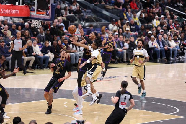 January 30, 2026, Washington, District Of Columbia, USA: RUI HACHIMURA 28 of the Los Angeles Lakers drives to the basket during the game against the Washington Wizards at Capital One Arena Washington USA - ZUMAs352 20260130_zsp_s352_016 Copyright: xSabinaxShyshx