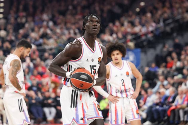 Mouhamed Faye (Paris Basketball, 15), GER, FC Bayern Basketball vs. Paris Basketball, Basketball, Euroleague, 26. Spieltag, Saison 2025 2026, 03.02.2026, GER, FC Bayern Basketball vs. Paris Basketball, Basketball, Euroleague, 26. Spieltag, Saison 2025 2026, 03.02.2026 Muenchen Copyright: xEibner-Pressefoto JennixMaulx EP_JML