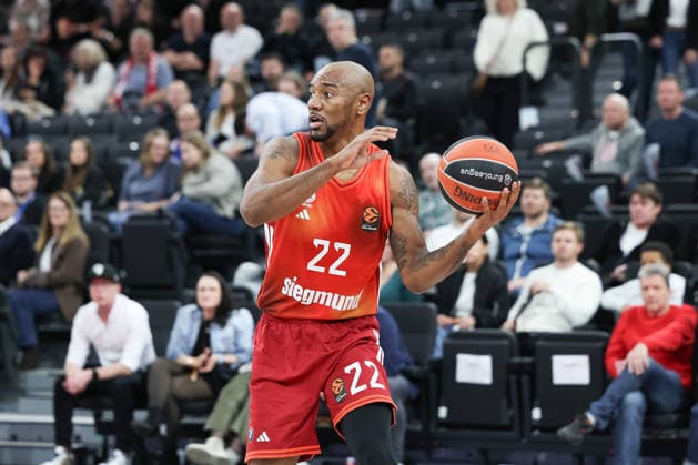 Isiaha Mike (FC Bayern Basketball, 22), GER, FC Bayern Basketball vs. Paris Basketball, Basketball, Euroleague, 26. Spieltag, Saison 2025 2026, 03.02.2026, GER, FC Bayern Basketball vs. Paris Basketball, Basketball, Euroleague, 26. Spieltag, Saison 2025 2026, 03.02.2026 Muenchen Copyright: xEibner-Pressefoto JennixMaulx EP_JML
