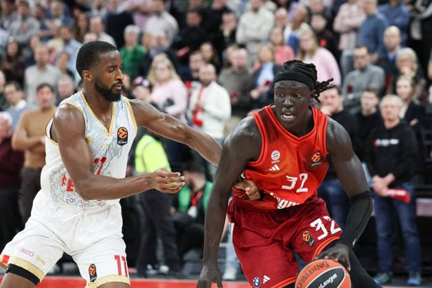 Wenyen Gabriel (FC Bayern Basketball, 32) mit Alpha Diallo (AS Monaco, 11), GER, FC Bayern Basketball vs. AS Monaco, Basketball, Euroleague, 27. Spieltag, Saison 2025 2026, 05.02.2026, GER, FC Bayern Basketball vs. AS Monaco, Basketball, Euroleague, 27. Spieltag, Saison 2025 2026, 05.02.2026 Muenchen Copyright: xEibner-Pressefoto JennixMaulx EP_JML