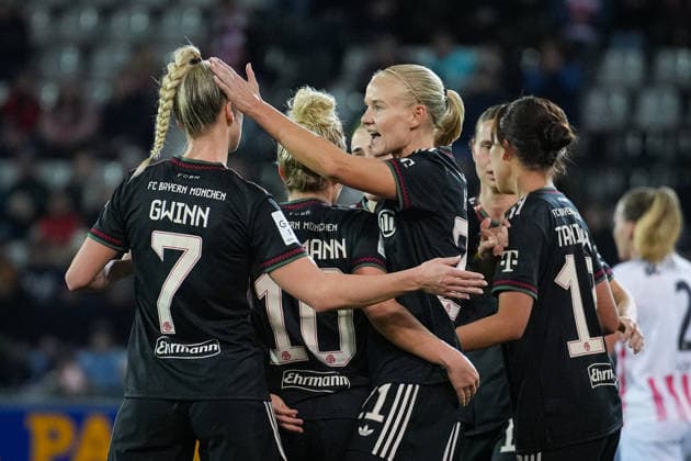 Fussball, Google Pixel Frauen-Bundesliga, 17 .Spieltag, 2025 2026, SC Freiburg vs. FC Bayern München, 06.02.2026, Dreisamstadion, Freiburg,:PERNILLE HARDER FC Bayern München, 21) Tor, Torjubel, Freiburg Dreisamstadion Baden-Württemberg Deutschland Copyright: xFINLEYxMÖRCHx