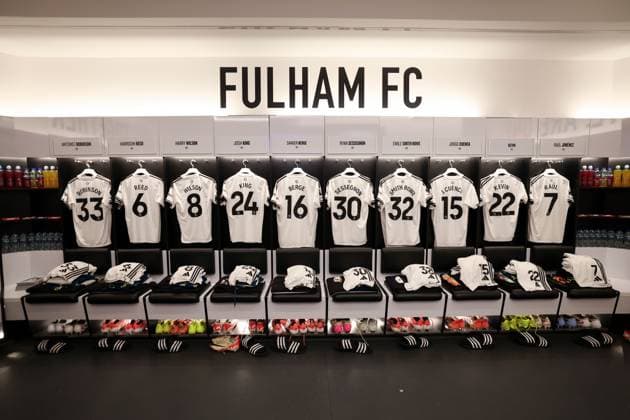 Fulham players shirts hanging in the dressing room Fulham v Everton, Premier League, Football, Craven Cottage, London, UK - 07 Feb 2026London Craven Cottage United Kingdom EDITORIAL USE ONLY No use with unauthorised audio, video, data, fixture lists, club league logos or live services. Online in-match use limited to 120 images, no video emulation. No use in betting, games or single club league player publications. Copyright: xIanxTuttle Shutterstockx 16524362w