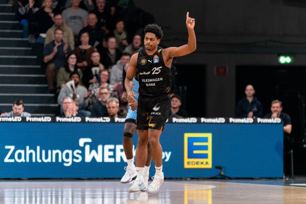 Grant Sherfield (Basketball Loewen Braunschweig, 25), GER, Veolia Towers Hamburg vs Basketball Loewen Braunschweig, Basketball, Bundesliga, Spieltag 19, Saison 2025 2026, 08.02.2026 GER, Veolia Towers Hamburg vs Basketball Loewen Braunschweig, Basketball, Bundesliga, Spieltag 19, Saison 2025 2026, 08.02.2026 Hamburg Copyright: xEibner-Pressefoto MaxxVincenx EP_MVN