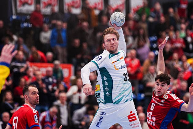 Wurf Tor Franz Semper (SC DHfK Leipzig, 32) GER, Handball Verein Hamburg vs. SC DHfK Leipzig, Handball, 1. Bundesliga, Spieltag 20, Saison 2025 2026, 10.02.2026 GER, Handball Sport Verein Hamburg vs. SC DHfK Leipzig, Handball, 1. Bundesliga, Spieltag 20, Saison 2025 2026, 10.02.2026 Hamburg Copyright: xEibner-Pressefoto MarcelxvonxFehrnx EP_MFN