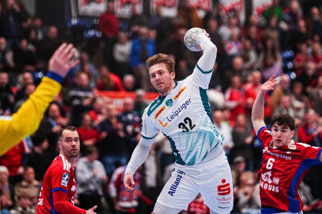 Wurf Tor Franz Semper (SC DHfK Leipzig, 32) GER, Handball Verein Hamburg vs. SC DHfK Leipzig, Handball, 1. Bundesliga, Spieltag 20, Saison 2025 2026, 10.02.2026 GER, Handball Sport Verein Hamburg vs. SC DHfK Leipzig, Handball, 1. Bundesliga, Spieltag 20, Saison 2025 2026, 10.02.2026 Hamburg Copyright: xEibner-Pressefoto MarcelxvonxFehrnx EP_MFN