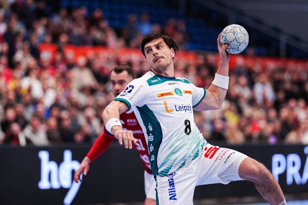 7 Meter Wurf Tor Lucas Krzikalla (SC DHfK Leipzig, 08) GER, Handball Verein Hamburg vs. SC DHfK Leipzig, Handball, 1. Bundesliga, Spieltag 20, Saison 2025 2026, 10.02.2026 GER, Handball Sport Verein Hamburg vs. SC DHfK Leipzig, Handball, 1. Bundesliga, Spieltag 20, Saison 2025 2026, 10.02.2026 Hamburg Copyright: xEibner-Pressefoto MarcelxvonxFehrnx EP_MFN