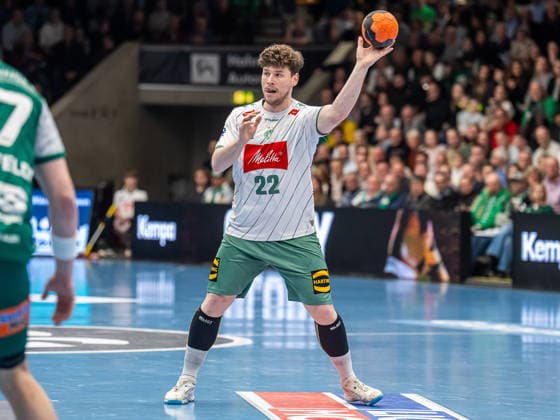 Philipp Vorlicek (GWD Minden, 22) am Ball, Frisch Auf Goeppingen vs. GWD Minden, Handball, 1. Bundesliga, Herren, Spielzeit 2025 2026, 10.02.2026, Frisch Auf Goeppingen vs. GWD Minden, Handball, 1. Bundesliga, Herren, Spielzeit 2025 2026, 10.02.2026 Goeppingen Copyright: xEibner-Pressefoto MichaelxSchmidx EP_MST