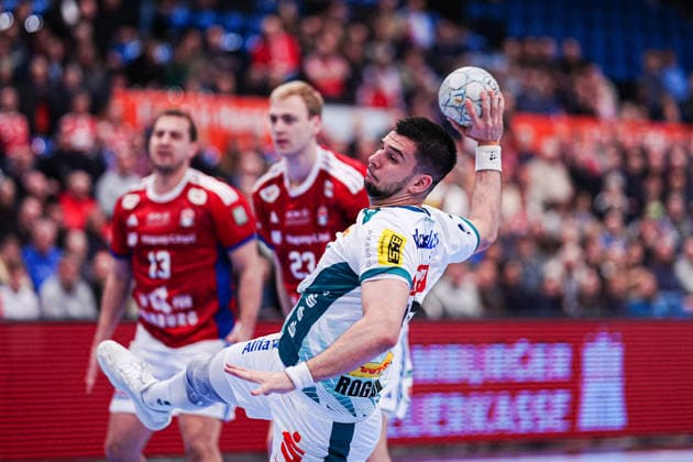 Wurf Tor Luka Rogan (SC DHfK Leipzig, 33) GER, Handball Verein Hamburg vs. SC DHfK Leipzig, Handball, 1. Bundesliga, Spieltag 20, Saison 2025 2026, 10.02.2026 GER, Handball Sport Verein Hamburg vs. SC DHfK Leipzig, Handball, 1. Bundesliga, Spieltag 20, Saison 2025 2026, 10.02.2026 Hamburg Copyright: xEibner-Pressefoto MarcelxvonxFehrnx EP_MFN