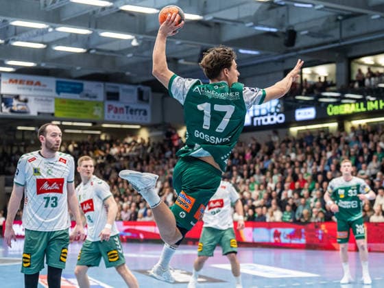 Tim Gossner (Frisch Auf Goeppingen, 17) von aussen, Frisch Auf Goeppingen vs. GWD Minden, Handball, 1. Bundesliga, Herren, Spielzeit 2025 2026, 10.02.2026, Frisch Auf Goeppingen vs. GWD Minden, Handball, 1. Bundesliga, Herren, Spielzeit 2025 2026, 10.02.2026 Goeppingen Copyright: xEibner-Pressefoto MichaelxSchmidx EP_MST