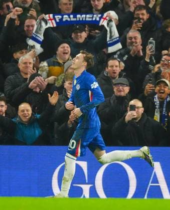Cole Palmer of Chelsea celebrates scoring a goal after making it 2-0 from the penalty spot Chelsea v Leeds United, Premier League, Football, Stamford Bridge, London, UK - 10 Feb 2026London Stamford Bridge United Kingdom EDITORIAL USE ONLY No use with unauthorised audio, video, data, fixture lists, club league logos or live services. Online in-match use limited to 120 images, no video emulation. No use in betting, games or single club league player publications. Copyright: xJavierxGarcia Shutterstockx 16537163u