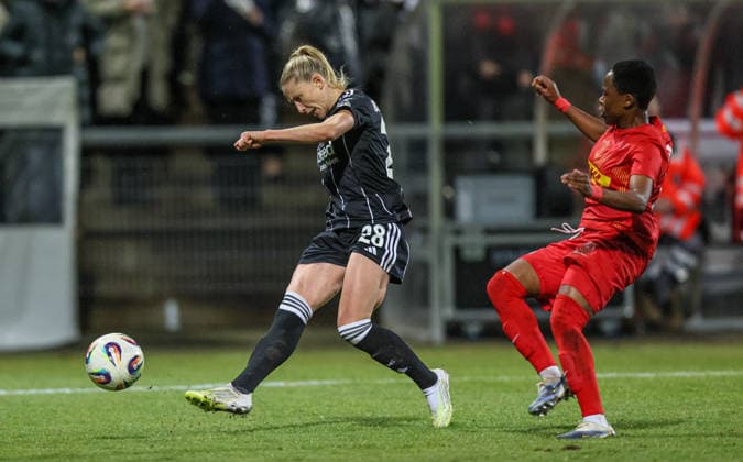GER, Frankfurt, Eintracht Frankfurt vs FC Nordsjaelland, Europacup, Fussball, UEFA, Spielzeit 2024 2026, Stadion am Brentanobad, Viertelfinale, Hinspiel im Bild: Rebecka Blomqvist (Eintracht Frankfurt Frauen 28) erzielt das Tor zum 2:0 DFB DFL REGULATIONS PROHIBIT ANY USE OF PHOTOGRAPHS AS IMAGE SEQUENCES AND OR QUASI-VIDEO, 11.02.2026 Copyright: HMBxMedia HendrikxHamelau