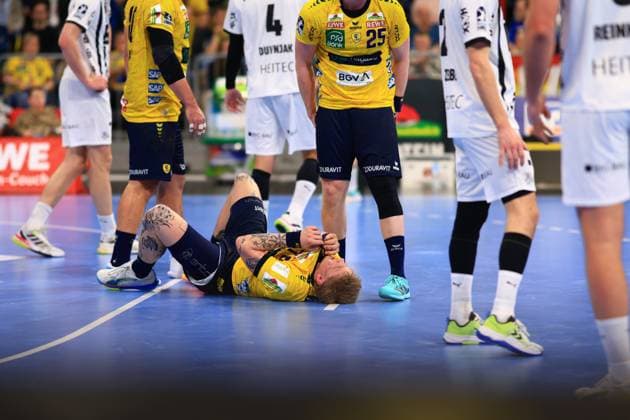 RECORD DATE NOT STATED Szene mit Haukur Thrastarson (25; Rhein Neckar Löwen), Patrick Groetzki (24; Rhein Neckar Löwen), Robert Timmermeister (7; Rhein Neckar Löwen), Mathias Larson (4; Rhein Neckar Löwen), Domagoj Duvnjak (4; THW Kiel), Magnus Landin (7; THW Kiel), Harald Reinkind (6; THW Kiel), Lukas Laube (20; THW Kiel), Eric Johansson (21; THW Kiel), Rune Dahmke (23; THW Kiel), Nikola Bilyk (53; THW Kiel), Petter Øverby (11; THW Kiel), Lukas Sandell (11; Rhein Neckar Löwen), David More (15; Rhein Neckar Löwen), Sebastian Heymann (13; Rhein Neckar Löwen), Steven Plucnar Jacobsen (9; Rhein Neckar Löwen), Jesse Bennett Dahmke (15; THW Kiel), Andreas Wolff (33; THW Kiel) und Gonzalo Perez de Vargas (1; THW Kiel) Rhein Neckar Löwen vs THW Kiel