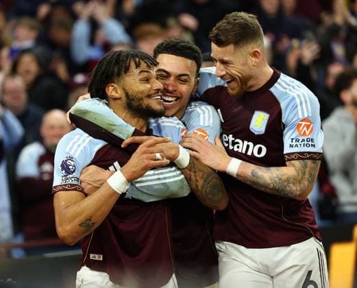 Tyrone Mings of Aston Villa celebrates scoring the opening goal Aston Villa v Brighton and Hove Albion, Premier League, Football, Villa Park, Birmingham, UK - 11 Feb 2026Birmingham Villa Park United Kingdom EDITORIAL USE ONLY No use with unauthorised audio, video, data, fixture lists, club league logos or live services. Online in-match use limited to 120 images, no video emulation. No use in betting, games or single club league player publications. Copyright: xMichaelxZemanek Shutterstockx 16540332ap
