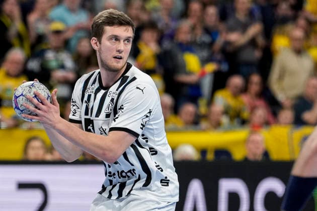 Nikola Bilyk (Mykola Bilyk, THW, 53), am Ball, Einzelbild, Einzelfoto, Aktion, Action, 11.02.2026, Mannheim (Deutschland), Handball, Bundesliga, Rhein-Neckar Löwen - THW Kiel