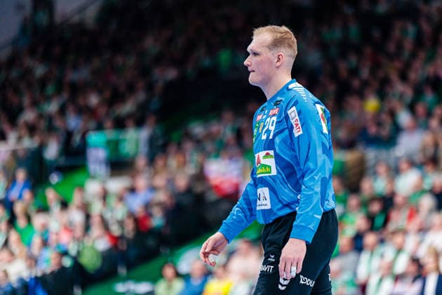 Handball, HBL, GWD Minden - Rhein-Neckar Löwen #2 David Spaeth (Rhein-Neckar Loewen, 29) GER, GWD Minden vs. Rhein-Neckar Loewen, Handball, 1. Bundesliga, 21. Spieltag, Spielzeit 2025 2026, 14.02.2026 GER, GWD Minden vs. Rhein-Neckar Loewen, Handball, 1. Bundesliga, 21. Spieltag, Spielzeit 2025 2026, 14.02.2026 Minden Copyright: xEibner-Pressefoto JanxRollingerx EP_JSK