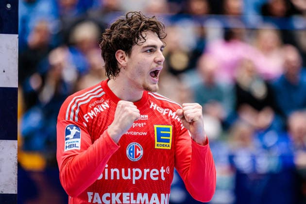 Tin Herceg (HC Erlangen, 99) jubelt freut sich GER, TBV Lemgo Lippe vs. HC Erlangen, Handball, 1. Bundesliga, 21. Spieltag, Spielzeit 2025 2026, 15.02.2026 GER, TBV Lemgo Lippe vs. HC Erlangen, Handball, 1. Bundesliga, 21. Spieltag, Spielzeit 2025 2026, 15.02.2026 Lemgo Copyright: xEibner-Pressefoto JanxRollingerx EP_JSK