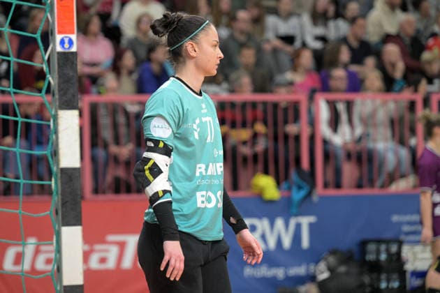 Sara Suba (TusSies Metzingen, 77) im Tor TusSies Metzingen vs. SV Union Halle-Neustadt, Handball, Alsco HBF, 17.Ligaspieltag, Saison 2025 2026, 15.02.2026 TusSies Metzingen vs. SV Union Halle-Neustadt, Handball, Alsco HBF, 17.Ligaspieltag, Saison 2025 2026, 15.02.2026 Tuebingen Copyright: xEibner-Pressefoto TobiasxBaurx EP_TBR