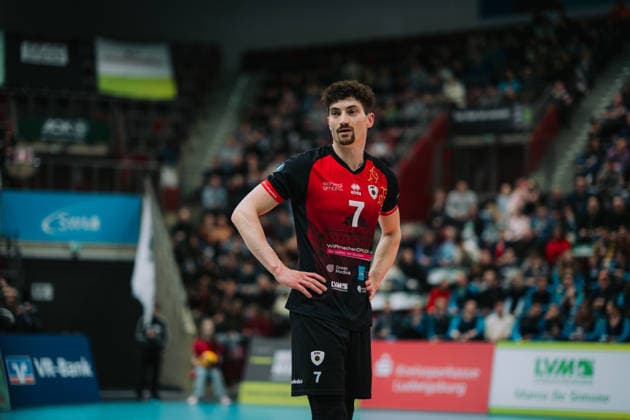 Tim Koepfli (Barock Volleys MTV Ludwigsburg, 07), Barock Volleys MTV Ludwigsburg vs. Berlin Recycling Volleys, Volleyball, 1. Bundesliga, 22. Spieltag, Saison 2025 2026, 15.02.2026, Barock Volleys MTV Ludwigsburg vs. Berlin Recycling Volleys, Volleyball, 1. Bundesliga, 22. Spieltag, Saison 2025 2026, 15.02.2026, Ludwigsburg Copyright: xEibner-Pressefoto LarsxNeumannx EP_LNN