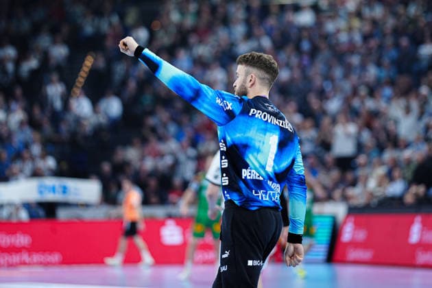Jubel nach Parade Gonzalo Perez de Vargas (THW Kiel, 01) GER, THW Kiel vs. SC Magdeburg, Handball, 1. Bundesliga, Spieltag 21, Saison 2025 2026, 15.02.2026 GER, THW Kiel vs. SC Magdeburg, Handball, 1. Bundesliga, Spieltag 21, Saison 2025 2026, 15.02.2026 Kiel Copyright: xEibner-Pressefoto MarcelxvonxFehrnx EP_MFN