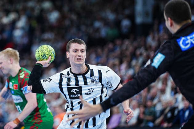 Wurf Tor Elias Ellefsen a Skipagotu (THW Kiel, 71) GER, THW Kiel vs. SC Magdeburg, Handball, 1. Bundesliga, Spieltag 21, Saison 2025 2026, 15.02.2026 GER, THW Kiel vs. SC Magdeburg, Handball, 1. Bundesliga, Spieltag 21, Saison 2025 2026, 15.02.2026 Kiel Copyright: xEibner-Pressefoto MarcelxvonxFehrnx EP_MFN