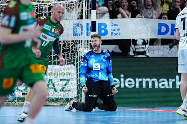 Jubel nach Parade Gonzalo Perez de Vargas (THW Kiel, 01) GER, THW Kiel vs. SC Magdeburg, Handball, 1. Bundesliga, Spieltag 21, Saison 2025 2026, 15.02.2026 GER, THW Kiel vs. SC Magdeburg, Handball, 1. Bundesliga, Spieltag 21, Saison 2025 2026, 15.02.2026 Kiel Copyright: xEibner-Pressefoto MarcelxvonxFehrnx EP_MFN