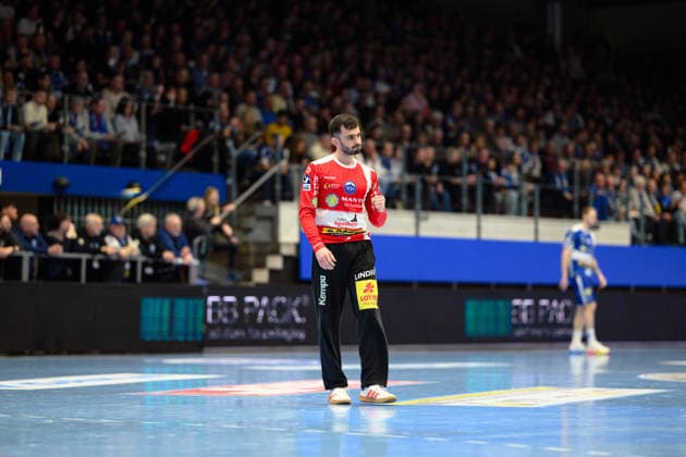 Matija Spikic (ThSV Eisenach, 01) Jubel zur Parade. GER, ThSV Eisenach gegen Bergischer HC, 1. Daikin Handballbundesliga, Handball, 21.Spieltag, Saison 2025 2026, 16.02.2026 GER, ThSV Eisenach gegen Bergischer HC, 1. Daikin Handballbundesliga, Handball, 21.Spieltag, Saison 2025 2026, 16.02.2026 Eisenach Copyright: xEibner-Pressefoto MartinxHerbstx EP_MHT