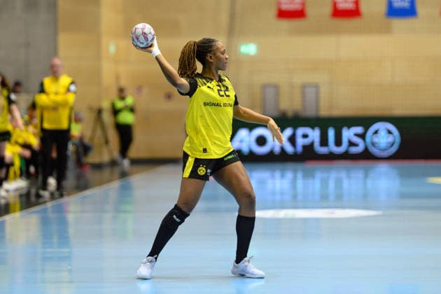Deborah Lassource (Borussia Dortmund, 22) GER, Thueringer HC gegen Borussia Dortmund , Handball, Alsco Handball Bundesliga Frauen, 18. Spieltag, Saison 2025 2026, 18.02.2026 GER, Thueringer HC gegen Borussia Dortmund , Handball, Alsco Handball Bundesliga Frauen, 18. Spieltag, Saison 2025 2026, 18.02.2026 Bad Langensalza Copyright: xEibner-Pressefoto MartinxHerbstx EP_MHT