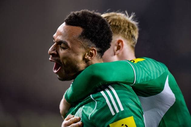 Jacob Murphy of Newcastle United Football Club celebrates his goal Qarabag v Newcastle United, UEFA Champions League, Knockout Round Play-Offs, First Leg, Football, Tofig Bahramov Republican Stadium, Baku, Azerbaijan - 18 Feb 2026Baku Tofig Bahramov Republican Stadiu Azerbaijan EDITORIAL USE ONLY No use with unauthorised audio, video, data, fixture lists, club league logos or live services. Online in-match use limited to 120 images, no video emulation. No use in betting, games or single club league player publications. Copyright: xElmirxKarimov Shutterstockx 16660416ch